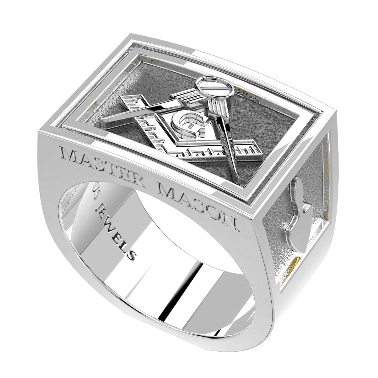 Men's Heavy 925 Sterling Silver Freemason Master Mason Ring Band