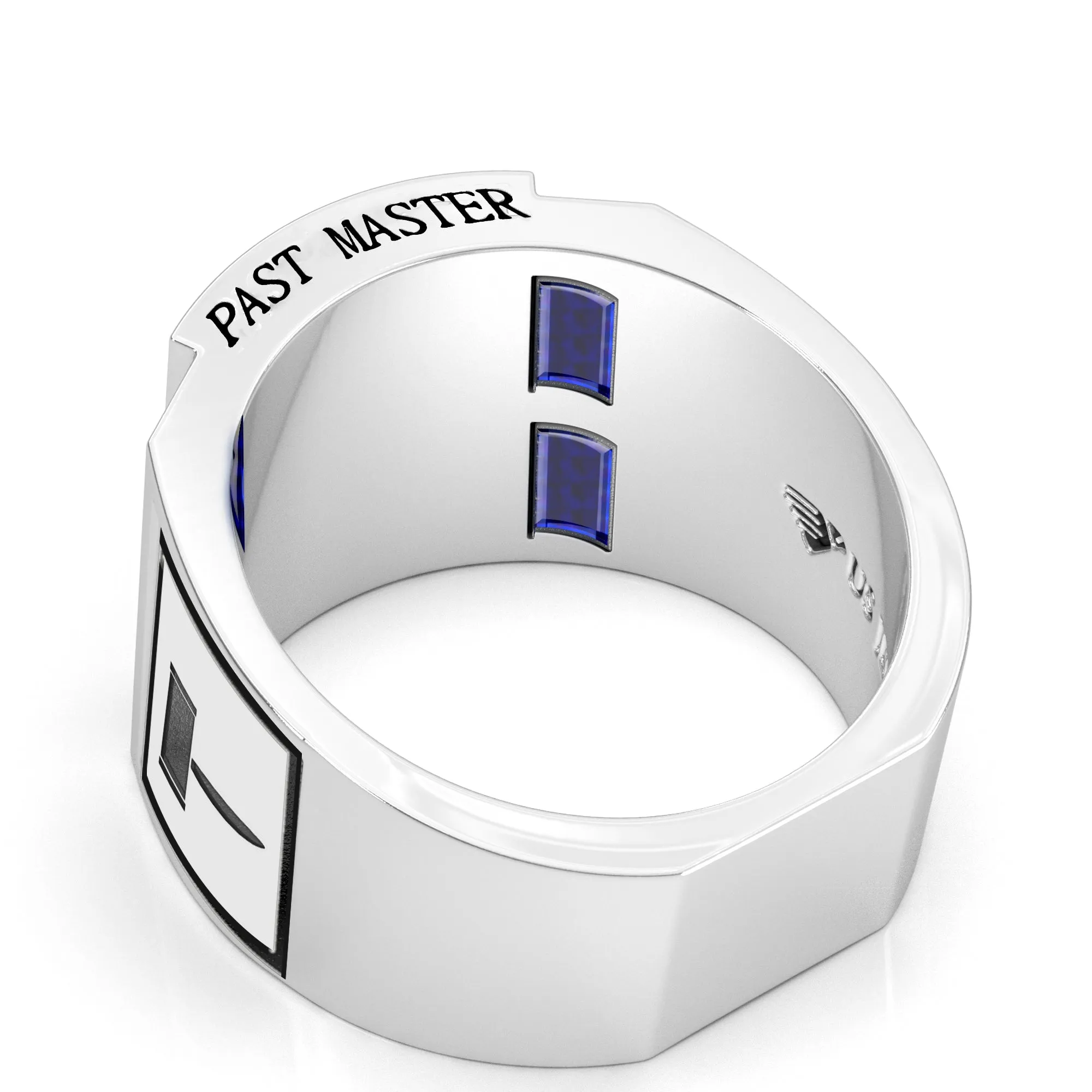 Men's Heavy Solid 10K or 14K Yellow Gold or White Gold Freemason Past Master Ring Band