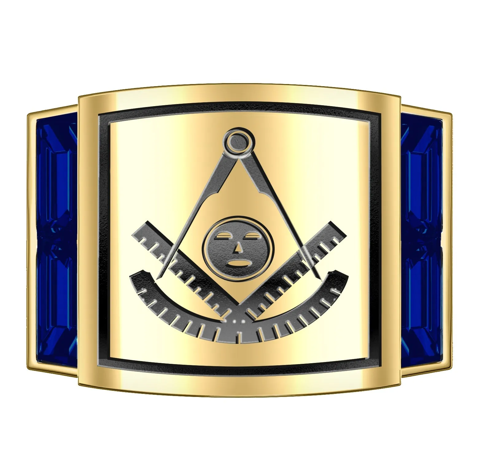 Men's Heavy Solid 10K or 14K Yellow Gold or White Gold Freemason Past Master Ring Band