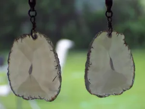 MONTANA AGATE EARINGS AND PENDANT IRIS AGATE