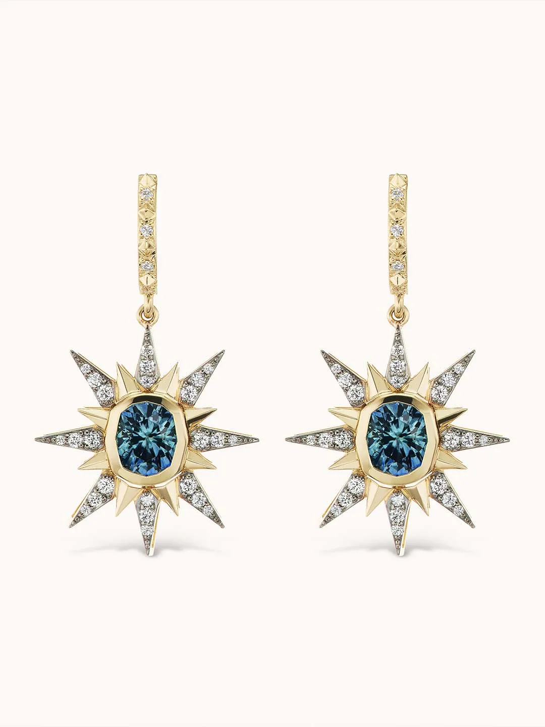 Montana Sapphire Single Starburst Earrings