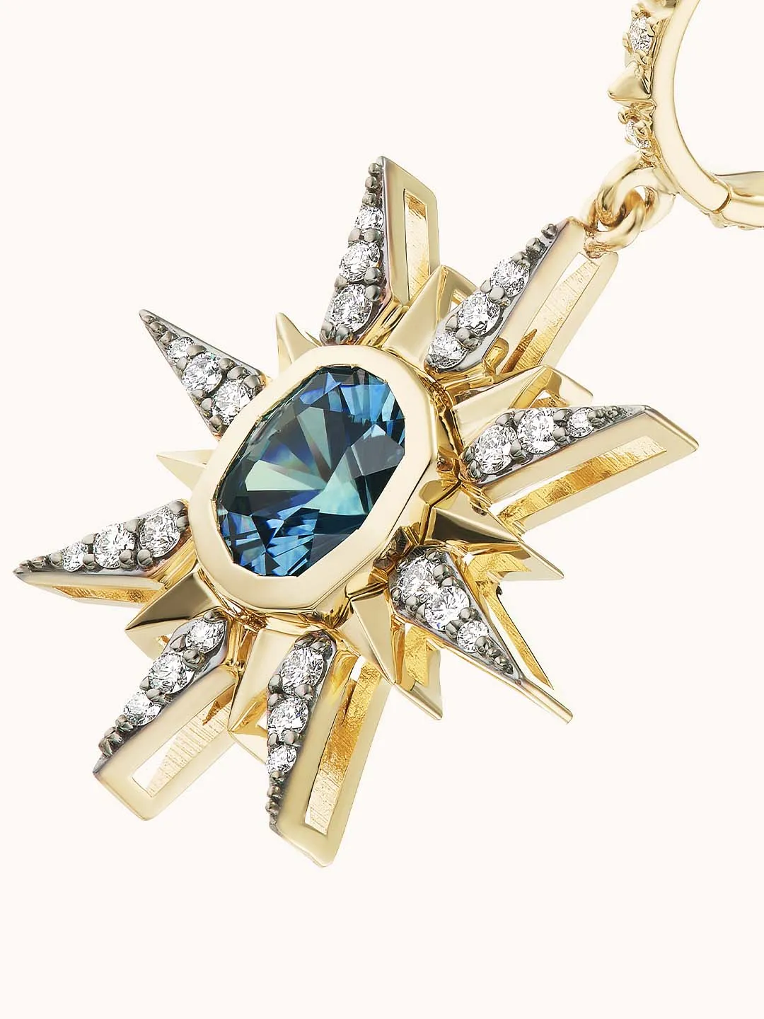 Montana Sapphire Single Starburst Earrings