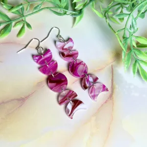 Moon Phase Earrings - Pink and White