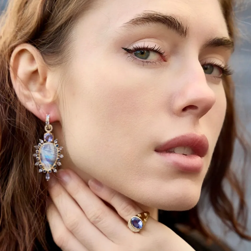Moonstone, Kyanite, Tanzanite drops