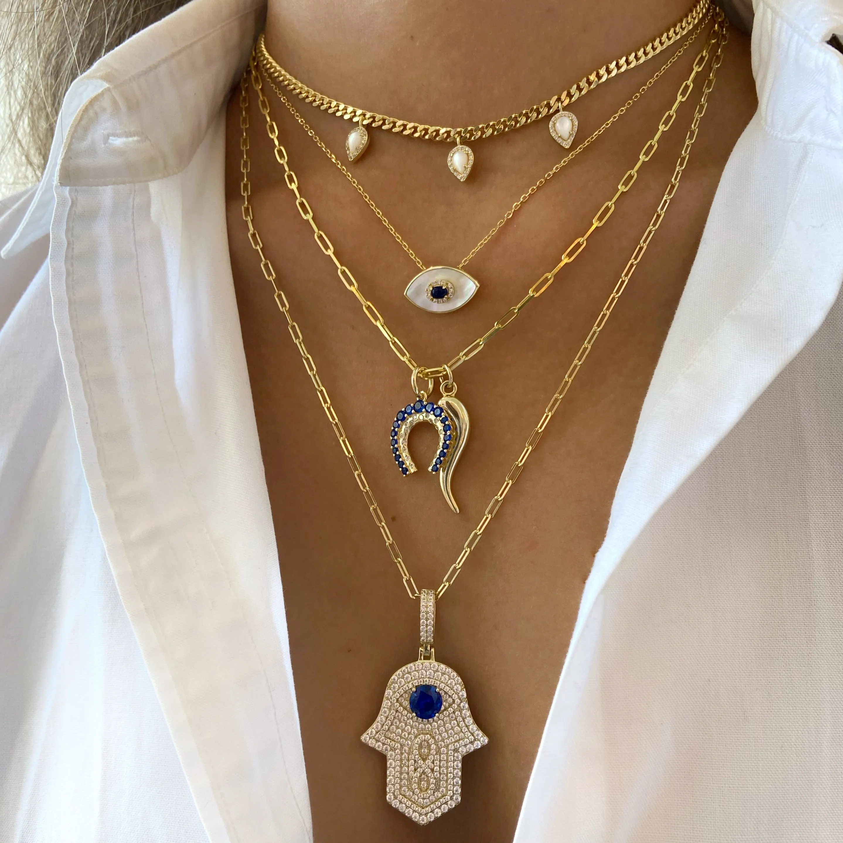 Mother of Pearl Eye Necklace