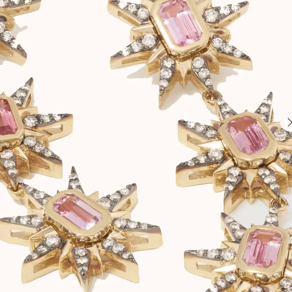 Multi Starburst Earrings Pink Sapphire