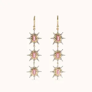 Multi Starburst Earrings Pink Sapphire