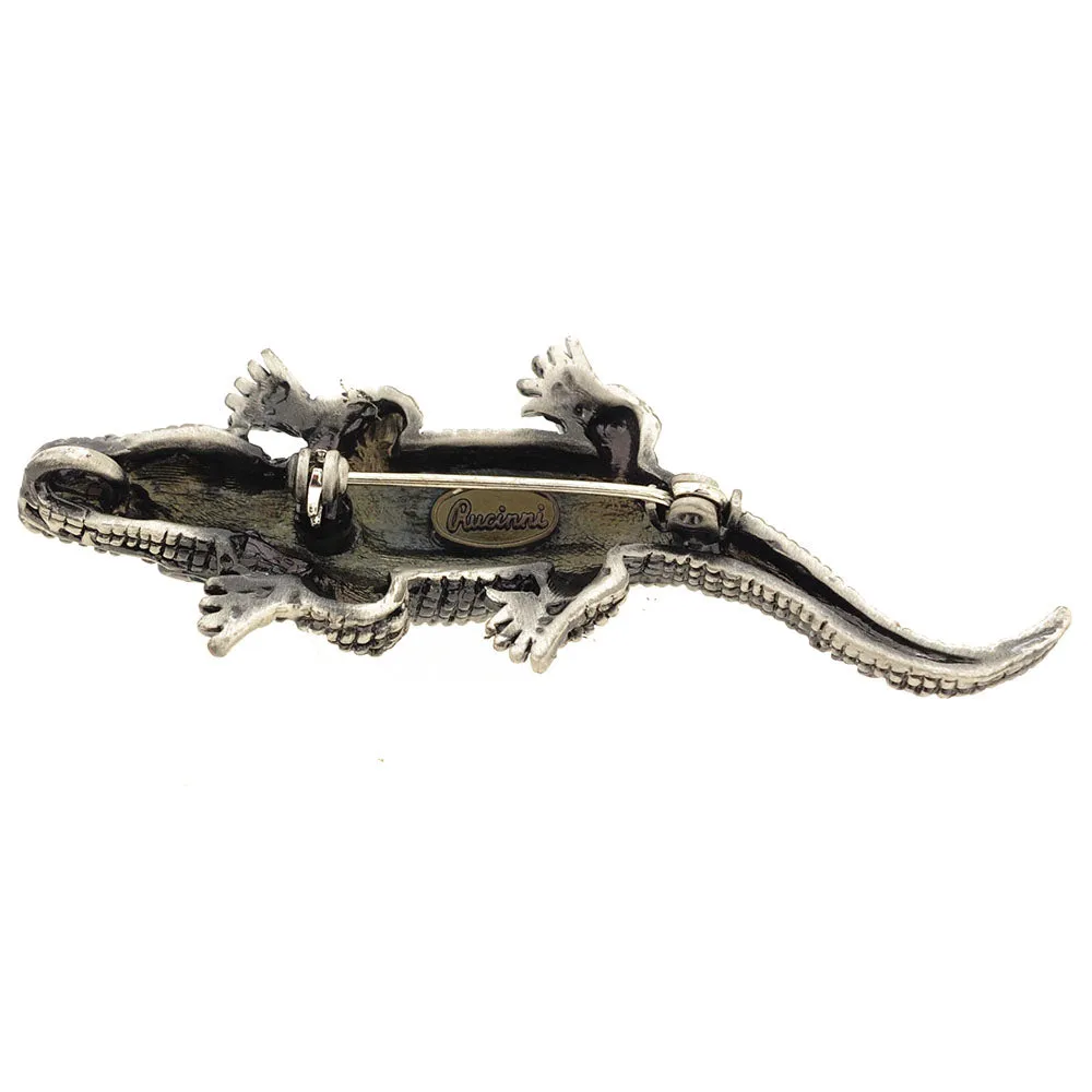 Multicolor Alligator Swarovski Crystal Pin Brooch