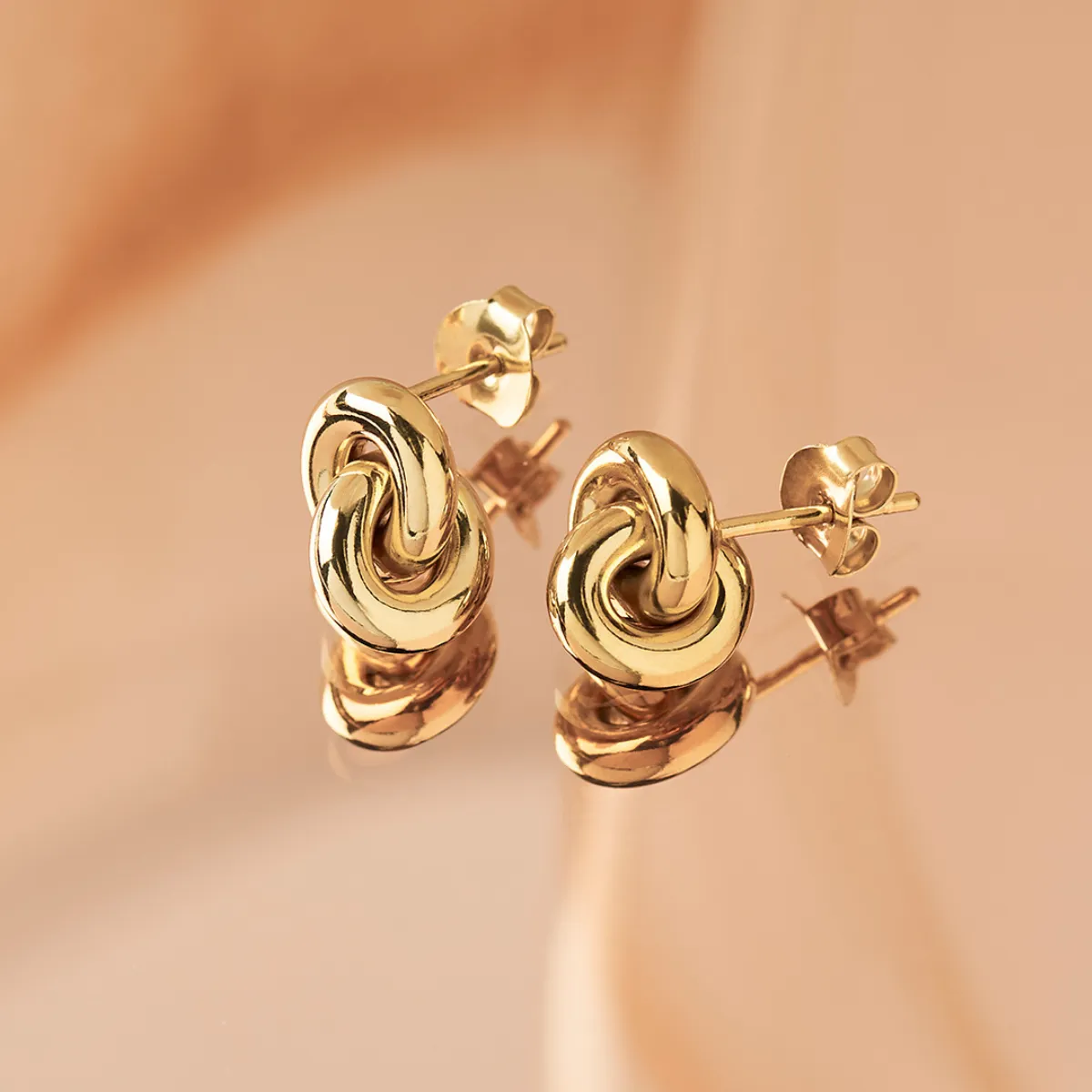 Najo E7043 Embrace Gold Stud Earrings
