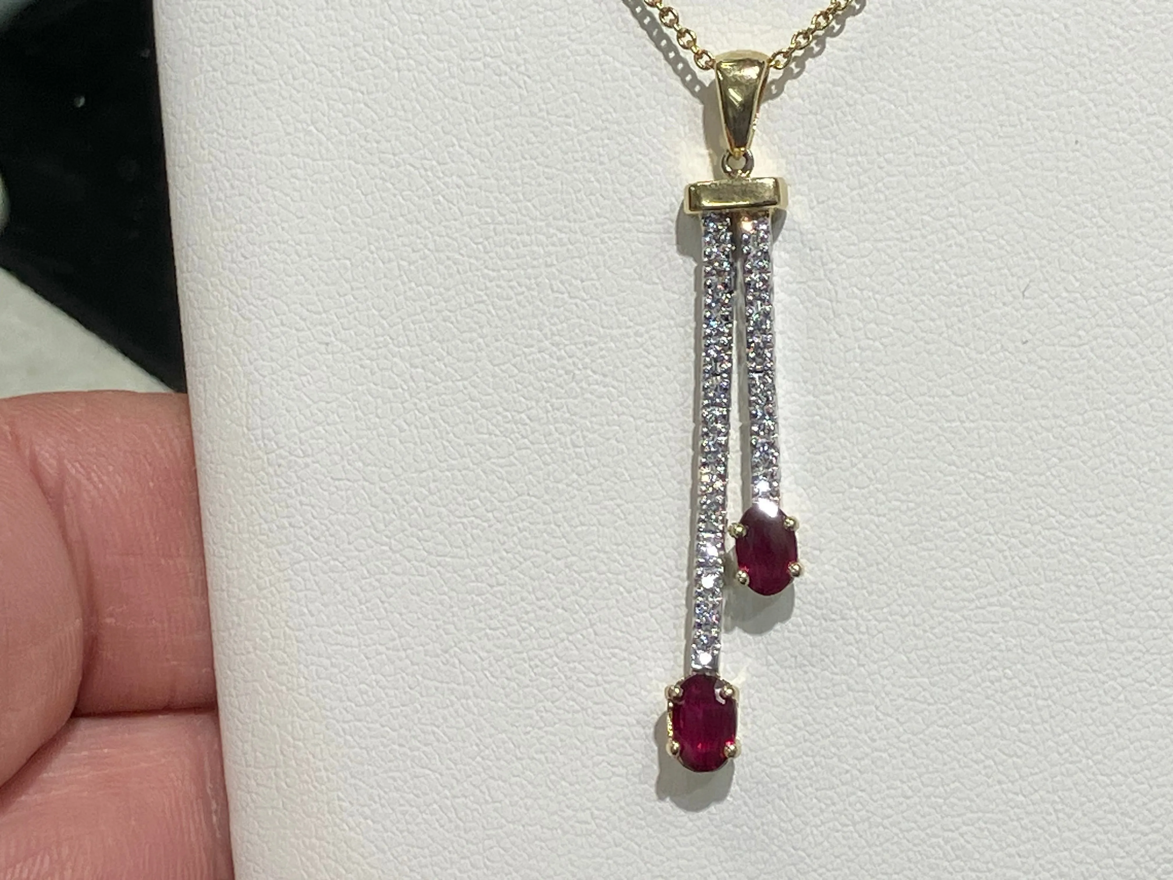 Natural Ruby And Diamond Gold Pendant