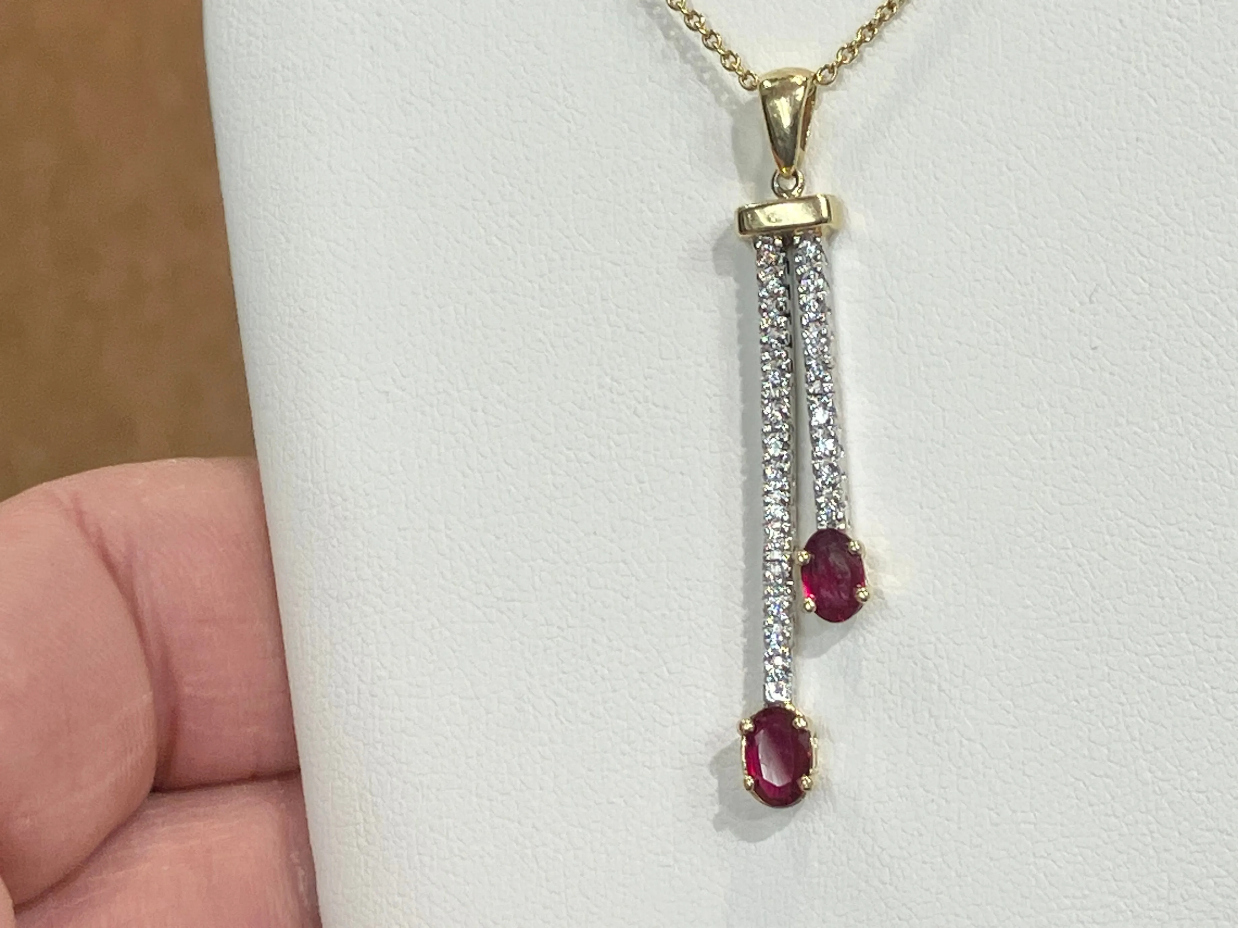 Natural Ruby And Diamond Gold Pendant