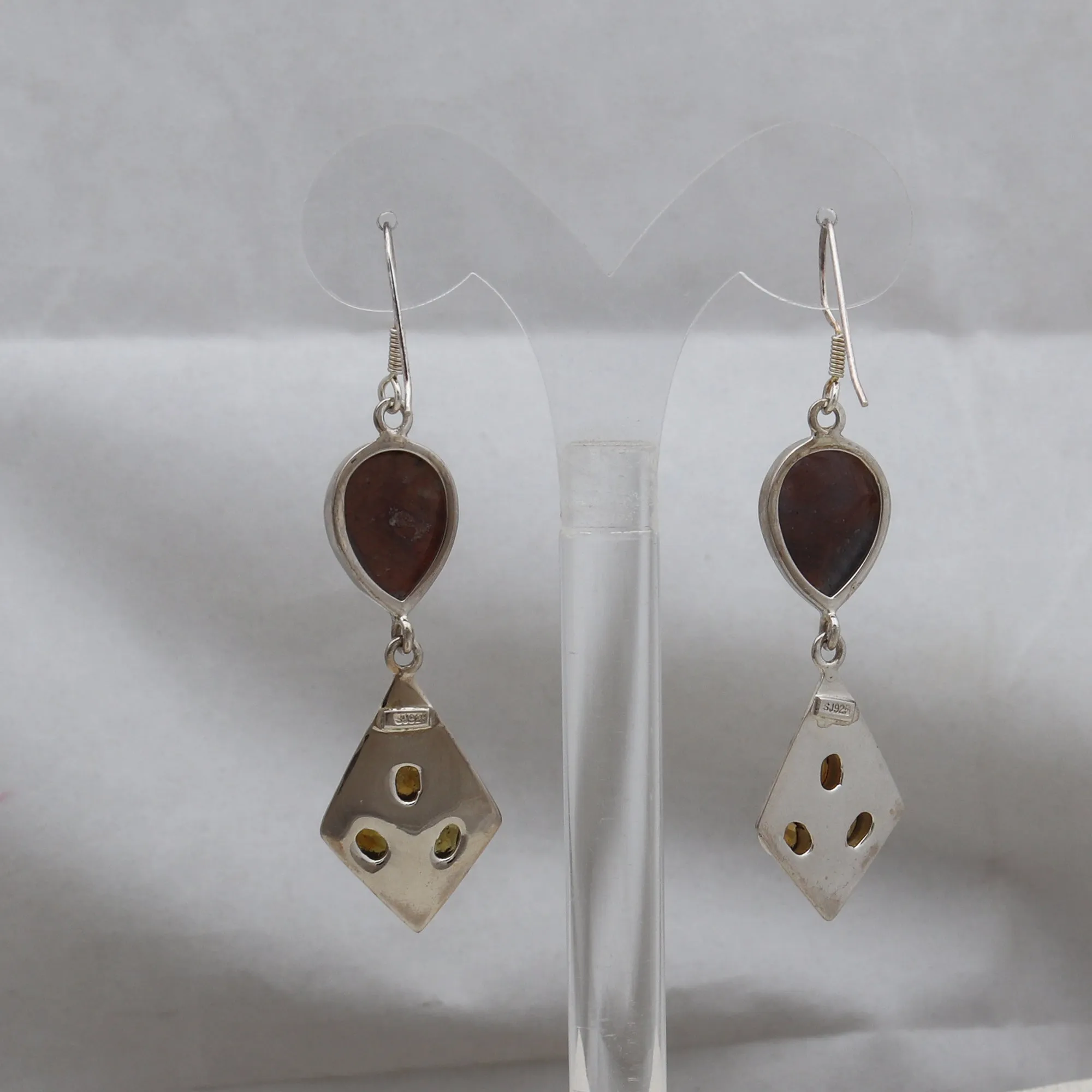 Natural Sapphire Silver Earrings