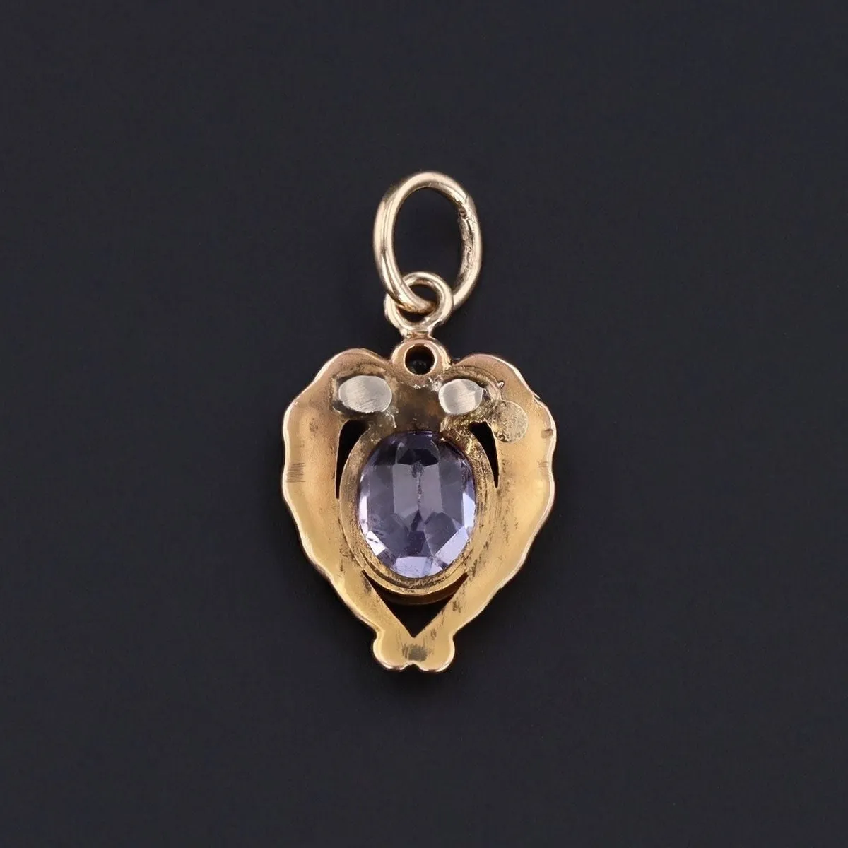 Natural Unheated Violet Sapphire Charm of 14k Gold