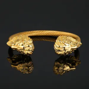 New Arrival Stainless Steel Domineering Lion Head Bracelet Adjustable Viking Bangles Men Wristband Cuff Bracelet for Women Gifts