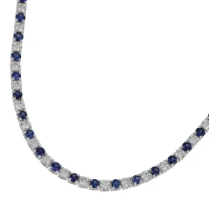 Norman Silverman 18k White Gold Sapphire 16" Necklace (64-BSAPPH =8.03TW 63D= 6.84tw hi/vs)