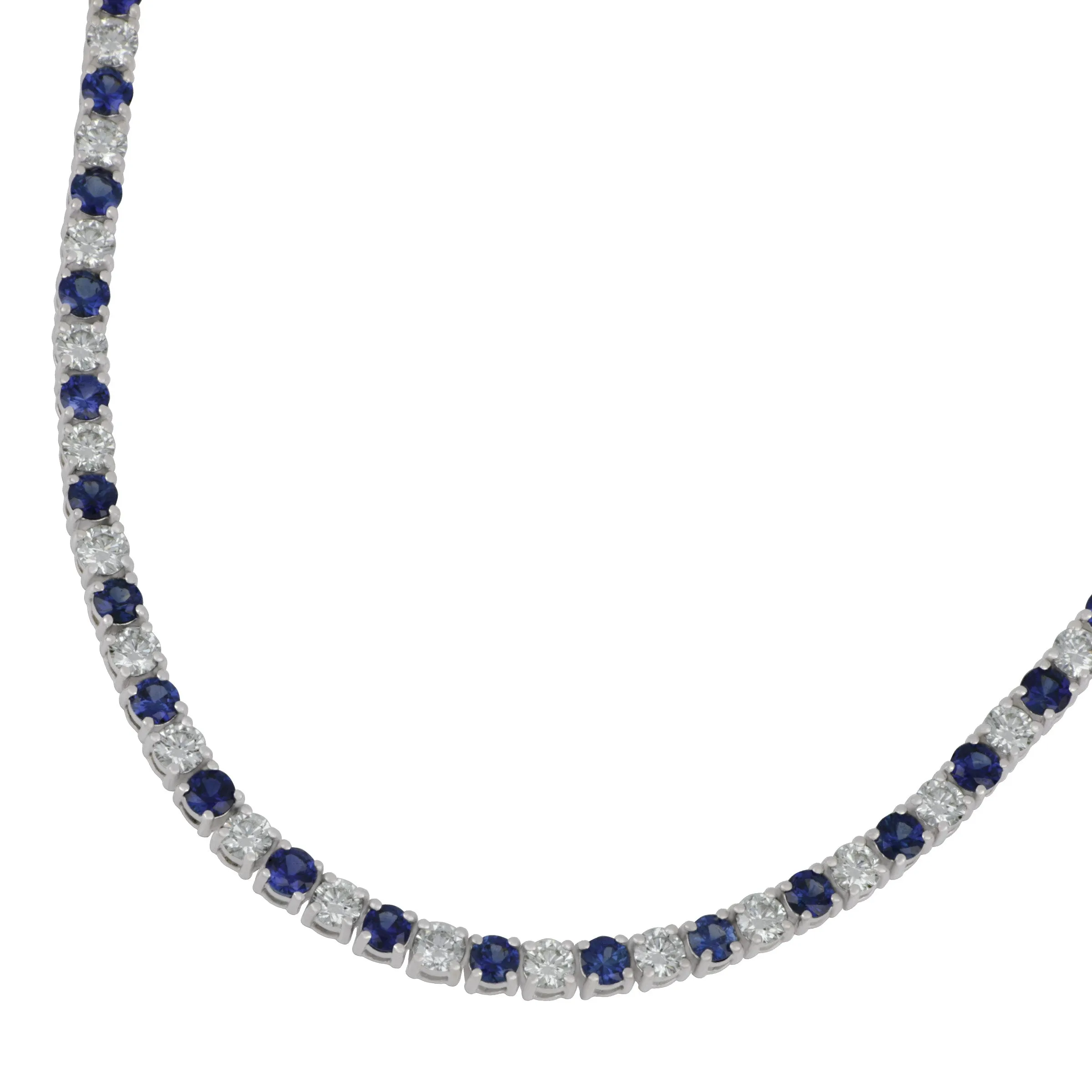 Norman Silverman 18k White Gold Sapphire 16" Necklace (64-BSAPPH =8.03TW 63D= 6.84tw hi/vs)