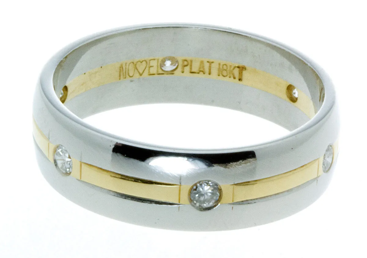 Novell Platinum & 18kt Gold Wedding Band