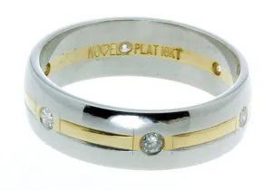 Novell Platinum & 18kt Gold Wedding Band