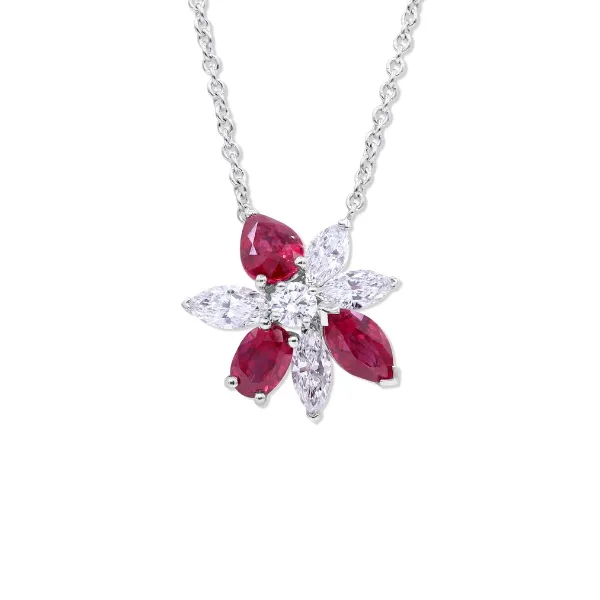 Oscar Heyman Platinum Ruby & Diamond Pendant - 903233