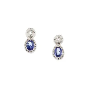 Oval and Round Sapphire Studs
