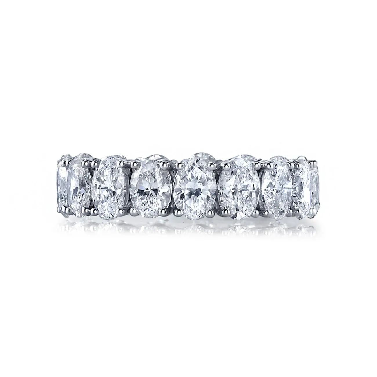 Oval Cut 6.20 ct Platinum Diamond Eternity Band Ring