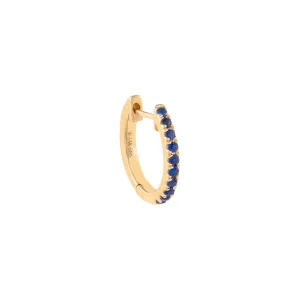 Pavé Colored Gemstone Huggie Earring 14K