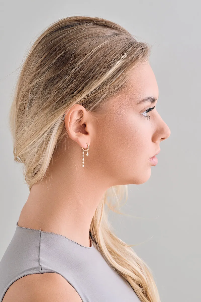 Pear and Round Drop Hoops