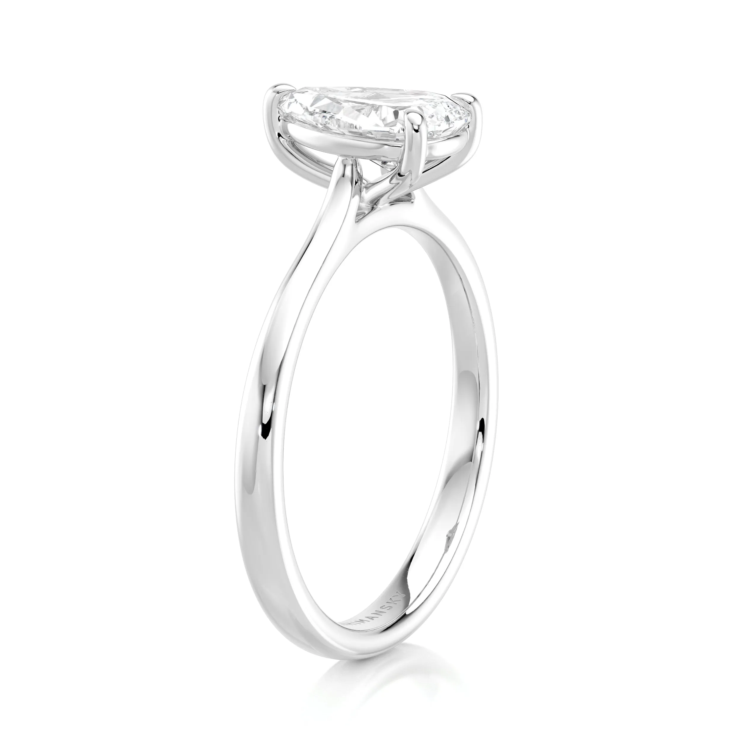 Pear Shape Diamond Solitaire Engagement Ring