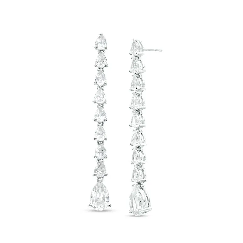 Pear-Shaped Line Drop Earrings