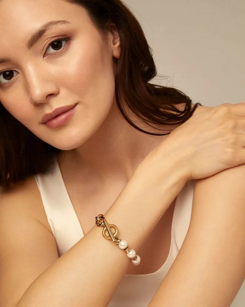 Pearl & Match bracelet, gold
