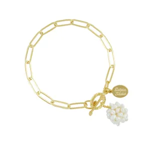 Pearl Cluster Paperclip Bracelet