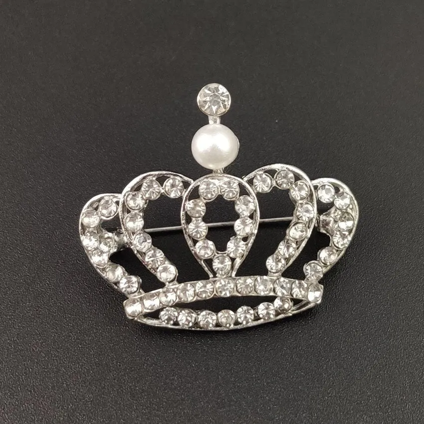 Pearl Crystal Brooch Badge
