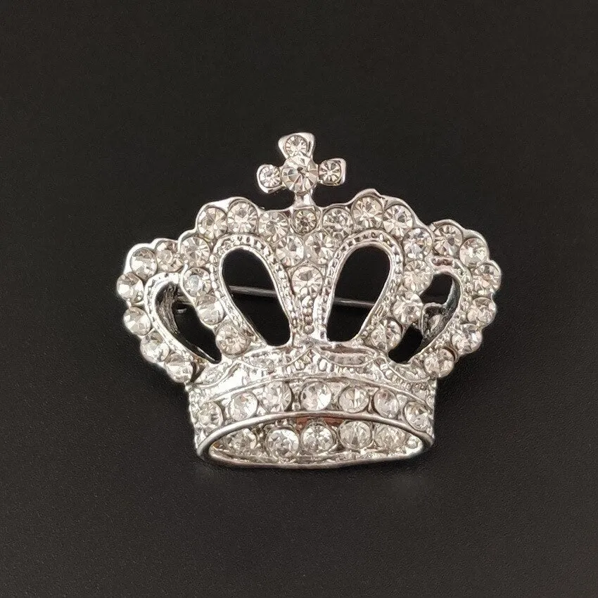 Pearl Crystal Brooch Badge