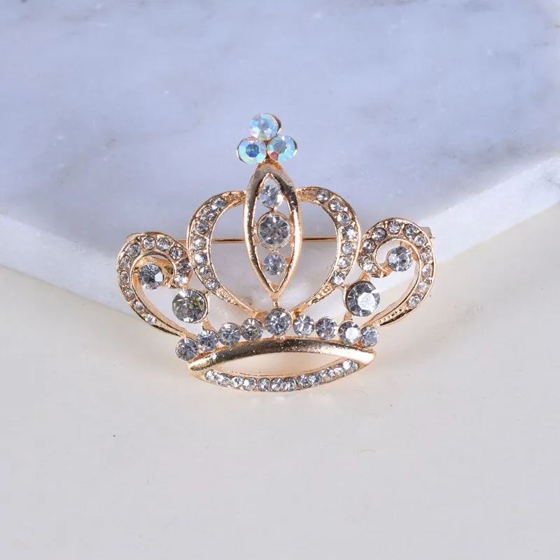 Pearl Crystal Brooch Badge
