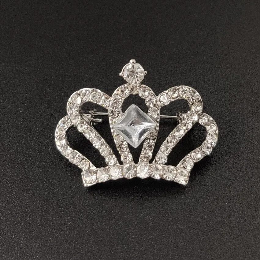 Pearl Crystal Brooch Badge