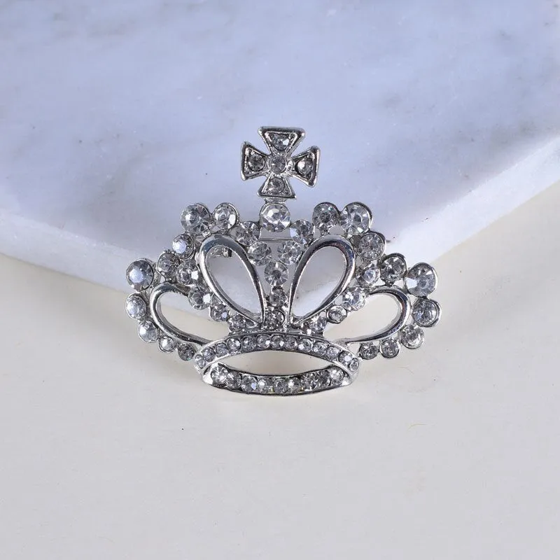 Pearl Crystal Brooch Badge