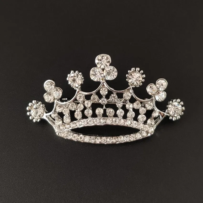 Pearl Crystal Brooch Badge
