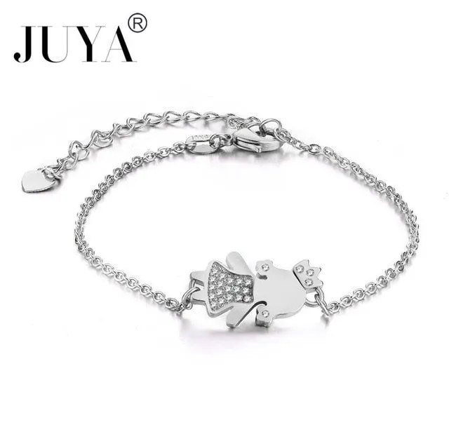 Personalized Mother Bracelets Handmade Women Kids Charms Jewelry copper zircon boys girls mama bracelets gift kawaii jewelry