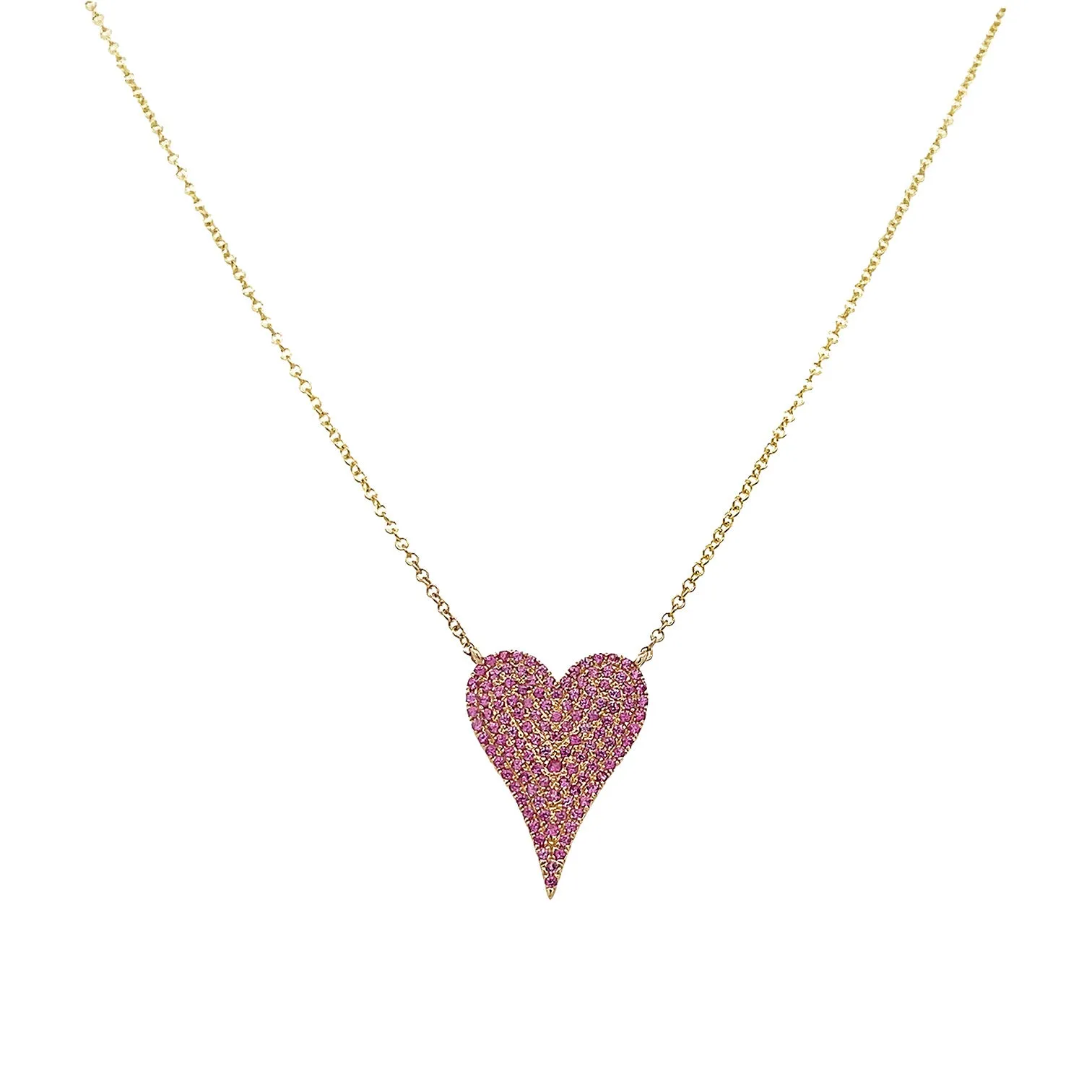 Pink Sapphire Heart Necklace