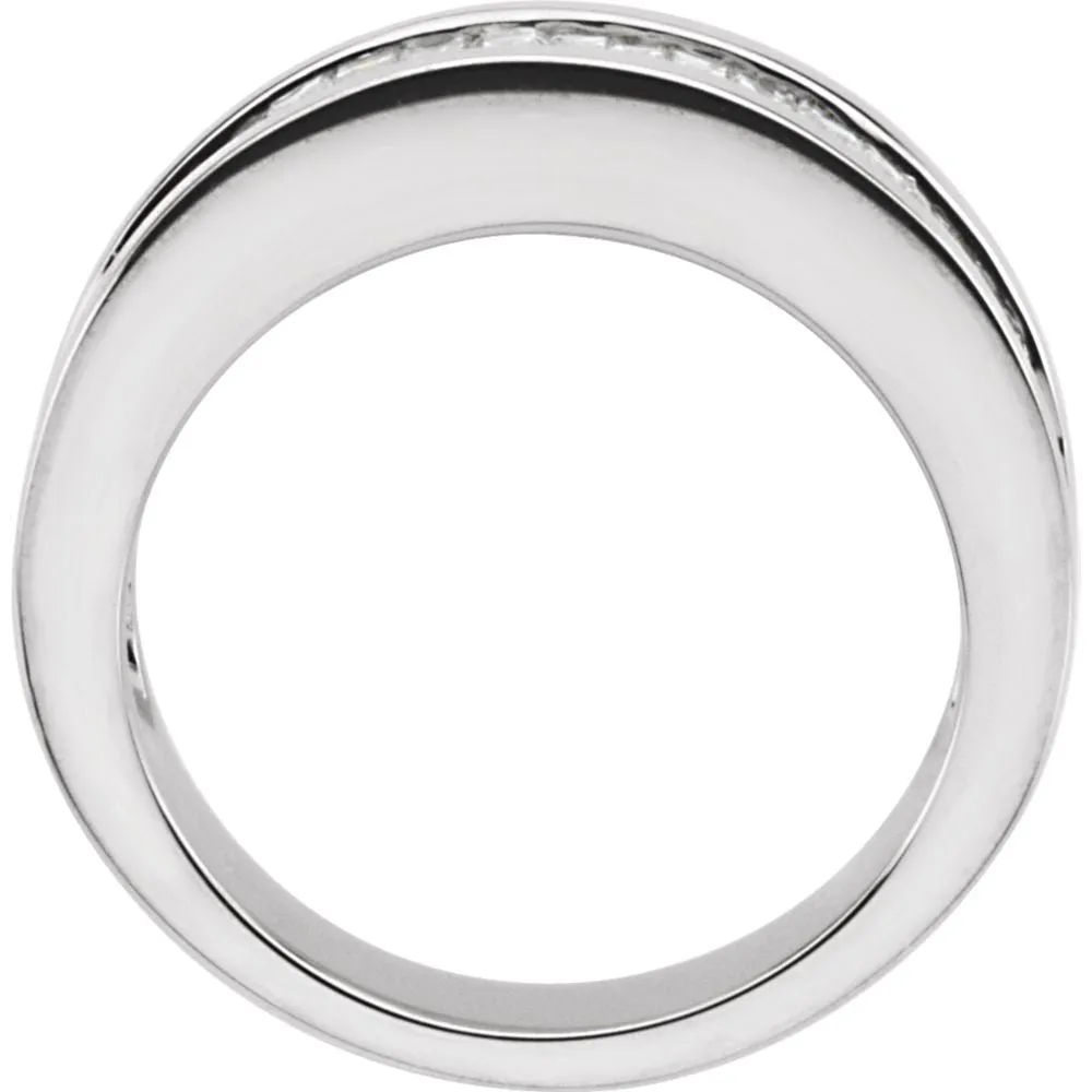Platinum 1 CTW Diamond Baguette Anniversary Band Size 6