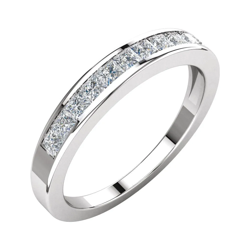 Platinum 1/2 CTW Diamond Anniversary Band Size 7