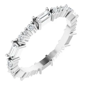 Platinum 1/2 CTW Natural Diamond Eternity Band Size 4.5