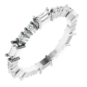 Platinum 1/2 CTW Natural Diamond Eternity Band Size 5.5