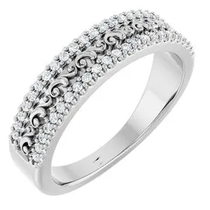 Platinum 1/6 CTW Natural Diamond Anniversary Band