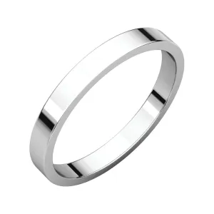 Platinum 2.5mm Flat Band, Size 7.5