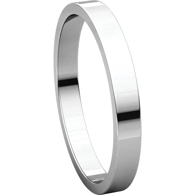 Platinum 2.5mm Flat Band, Size 7.5