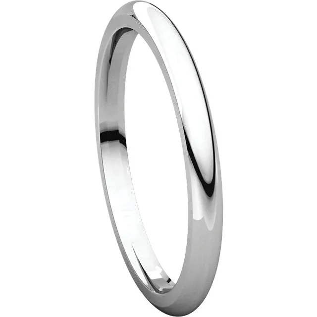 Platinum 2mm Comfort Fit Band, Size 10
