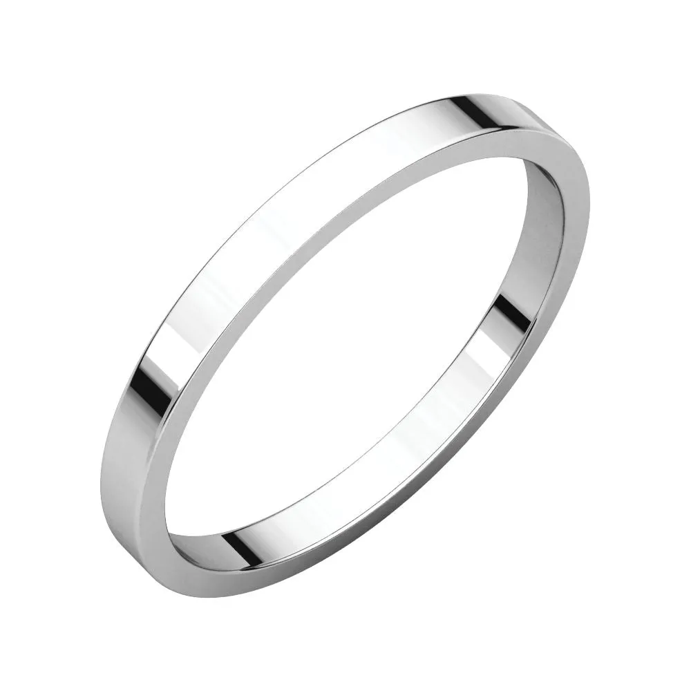 Platinum 2mm Flat Band, Size 6.5