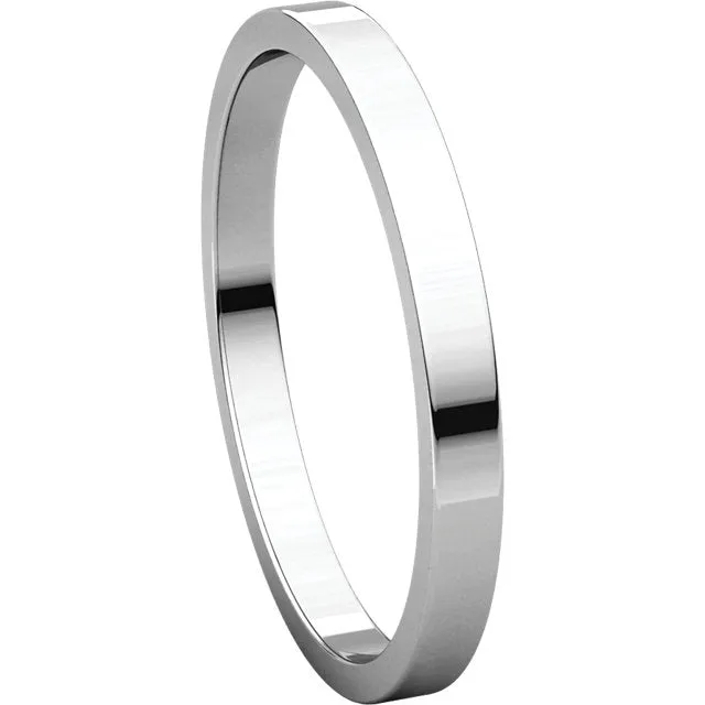 Platinum 2mm Flat Band, Size 6.5