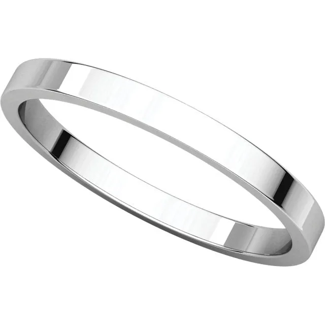 Platinum 2mm Flat Band, Size 6.5